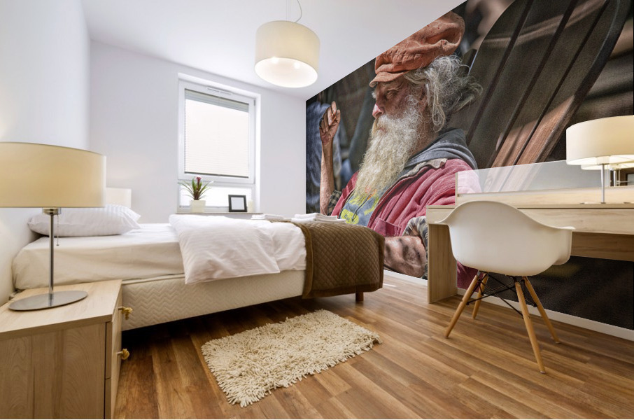 white beard Mural print