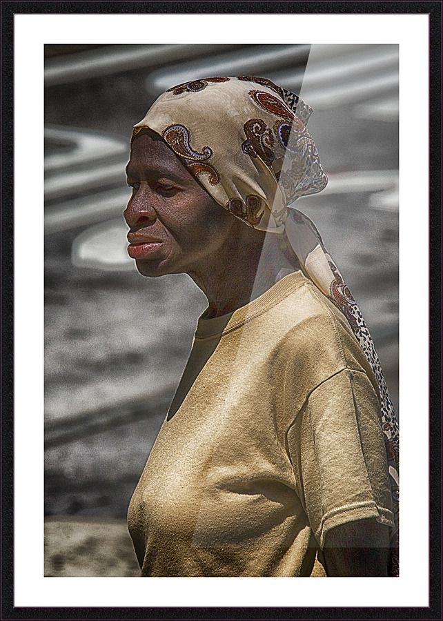 crossing the street Picture Frame print