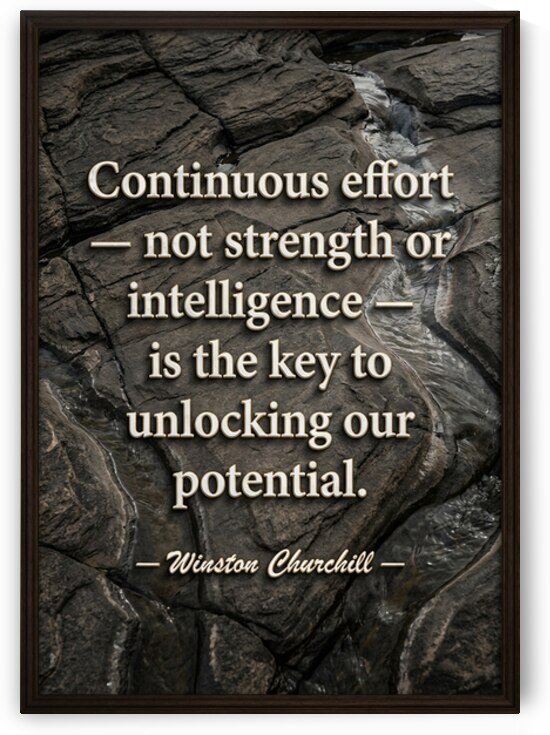 Continuous Effort Motivational Quote on Rocks by Maxi Art
