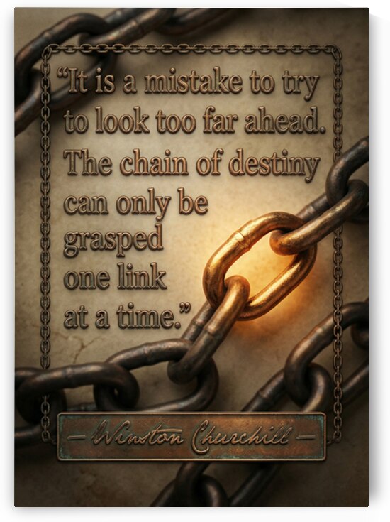 Winston Churchill Quote Chain Destiny Link by Maxi Art