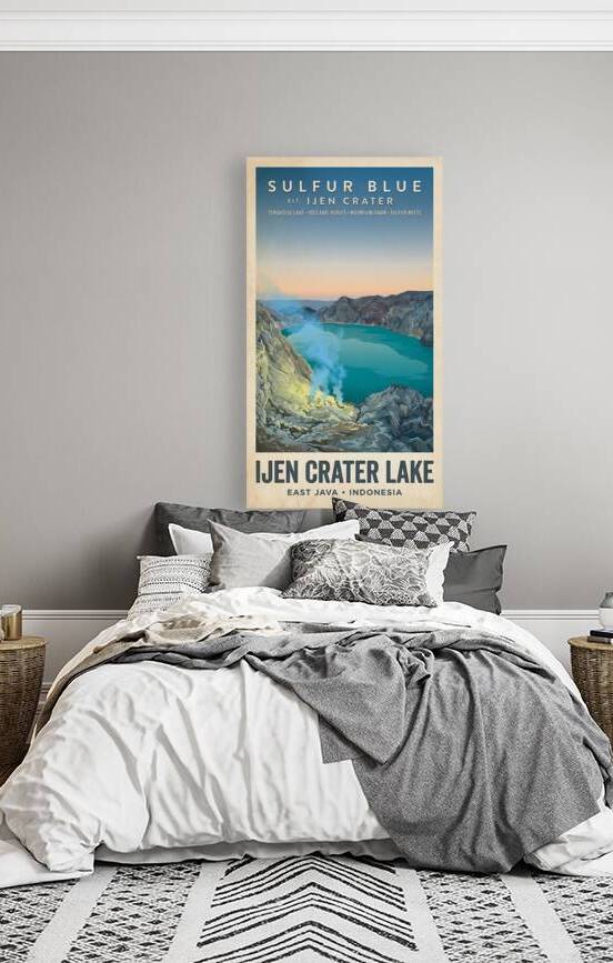 Ijen Crater Lake Vintage Travel Poster Illustrati by Maxi Art