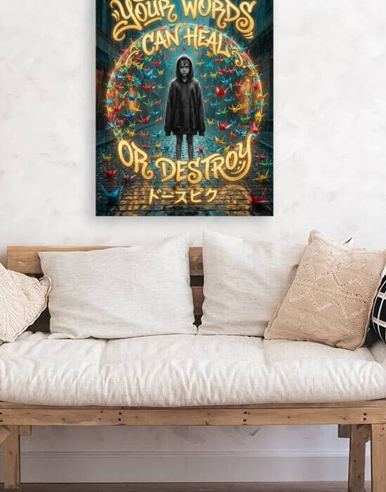 Power of Words Can Heal or Destroy Featuring Sad by Maxi Art