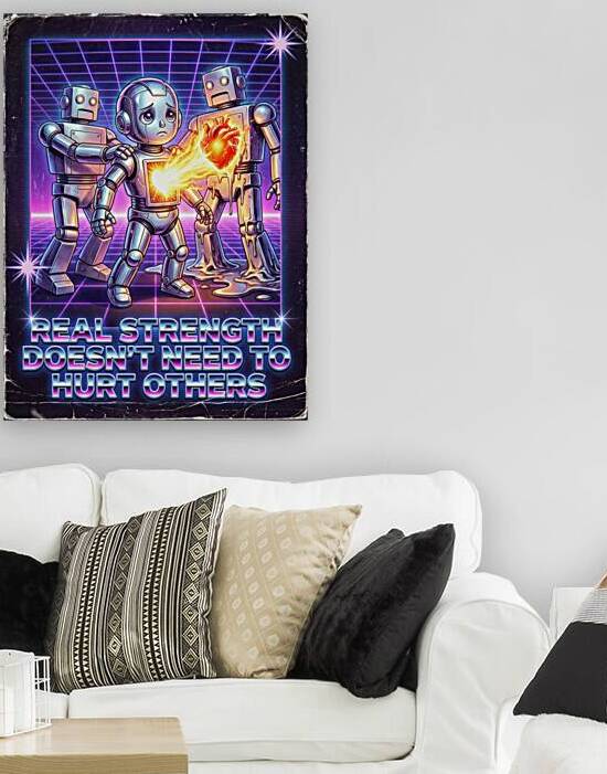 Bullying Concept Sad Robot Attacked by Bullies in by Maxi Art