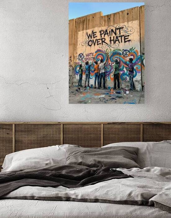 Anti Hate Graffiti Mural People Paint Over Hate S by Maxi Art