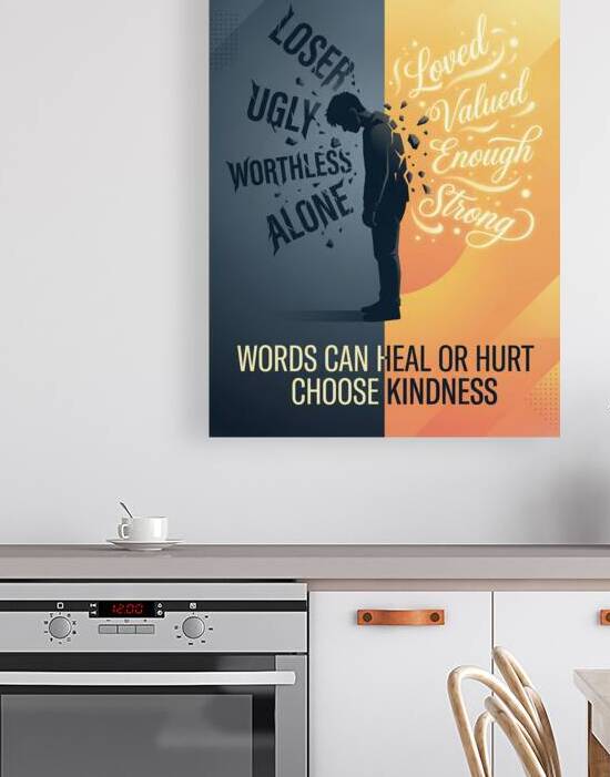 Anti bullying Poster Showing Words Can Heal or Hu by Maxi Art