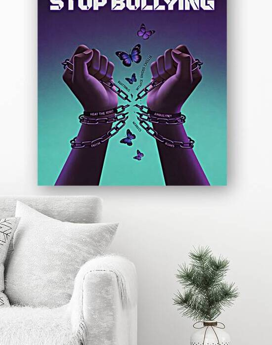 Anti Bullying Poster Hands Breaking Chains Break by Maxi Art