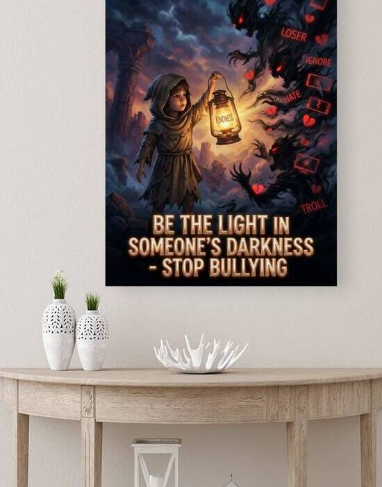 Anti Bullying Concept Featuring Child Holding Kin by Maxi Art