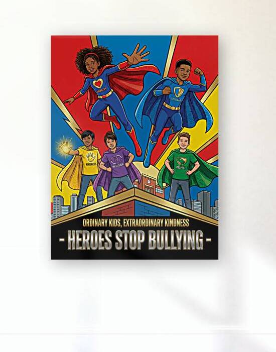 Anti Bullying Heroes Illustration of Diverse Kids by Maxi Art
