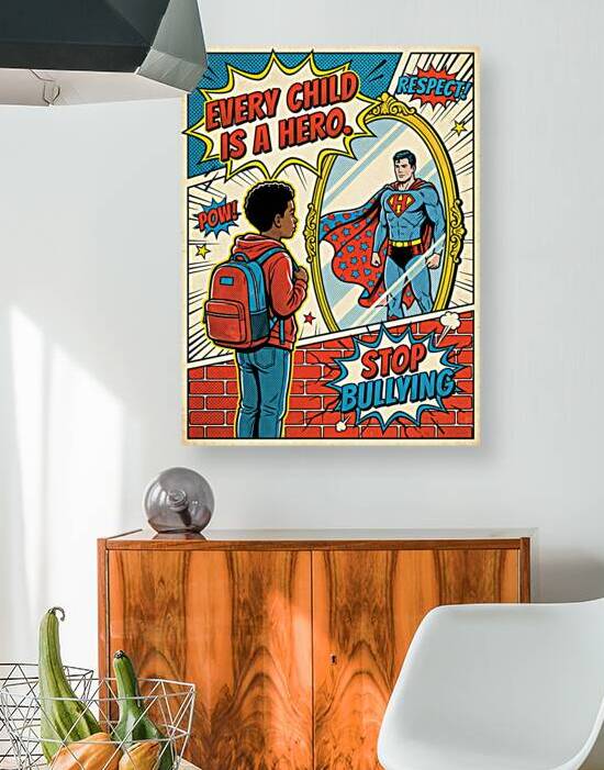 Anti Bullying Poster Young Boy Sees Inner Superhe by Maxi Art