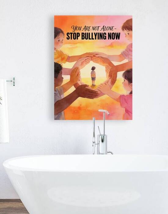 Stop Bullying Campaign Diverse Children Offering by Maxi Art