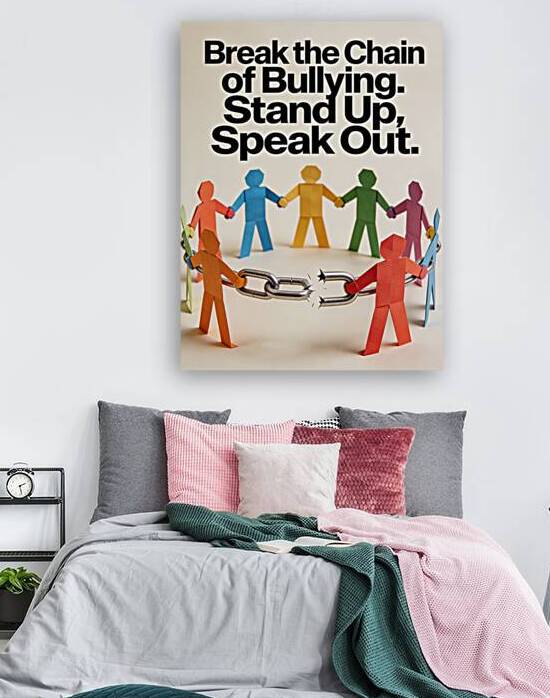 Anti Bullying Concept Diverse Paper People Breaki by Maxi Art