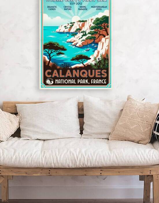 Calanques National Park Vintage Travel Poster Med by Maxi Art