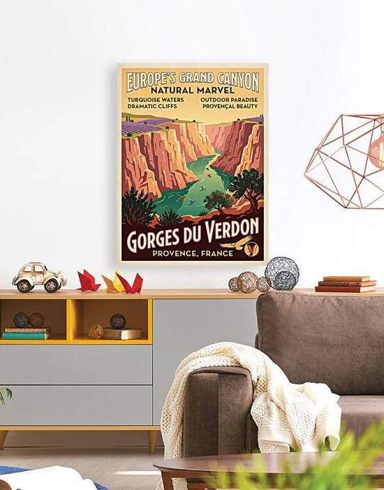 Vintage Gorges du Verdon Travel Poster Illustrati by Maxi Art