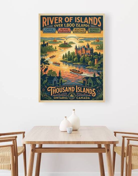 Thousand Islands Vintage Travel Poster Illustrati by Maxi Art