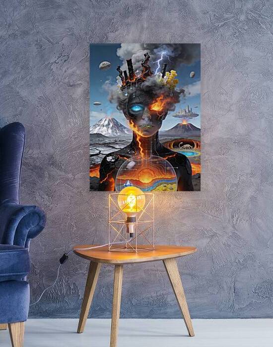 Elemental Goddess Portrait Representing Earths Core Volcanoes by Maxi Art