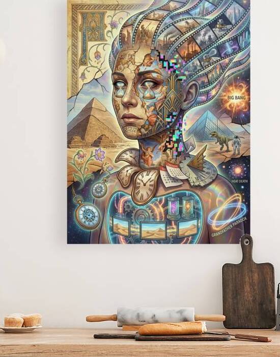 Surreal Time Concept Illustration Showing History Technology a by Maxi Art
