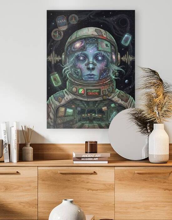 Cosmic Astronaut Illustration with Critical Life Support and Sur by Maxi Art