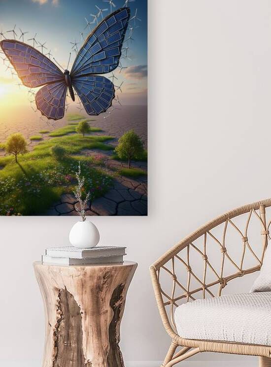 Renewable Energy Butterfly with Solar Panels and Wind Turbines F by Maxi Art