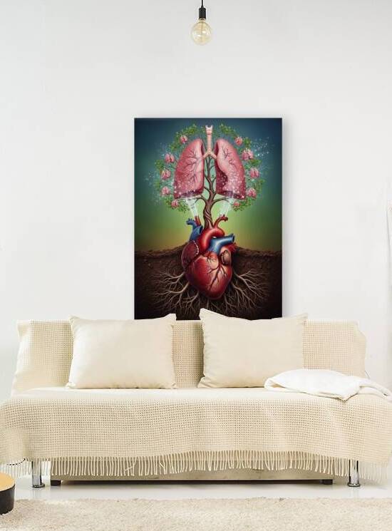 Cardiopulmonary System Health Concept: Lungs Tree Growing from R by Maxi Art