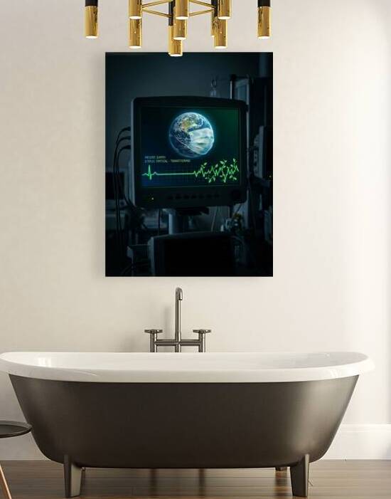 Earth Recovery Status Transitioning on Critical Care Medical Mon by Maxi Art