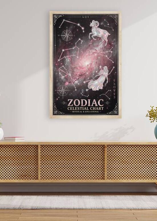 Celestial Chart Zodiac Poster with Constellations and Mystical S by Maxi Art