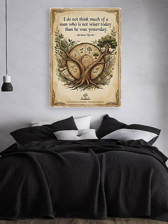 Continuous Learning Growth Tree Rings Quote Poster by Maxi Art