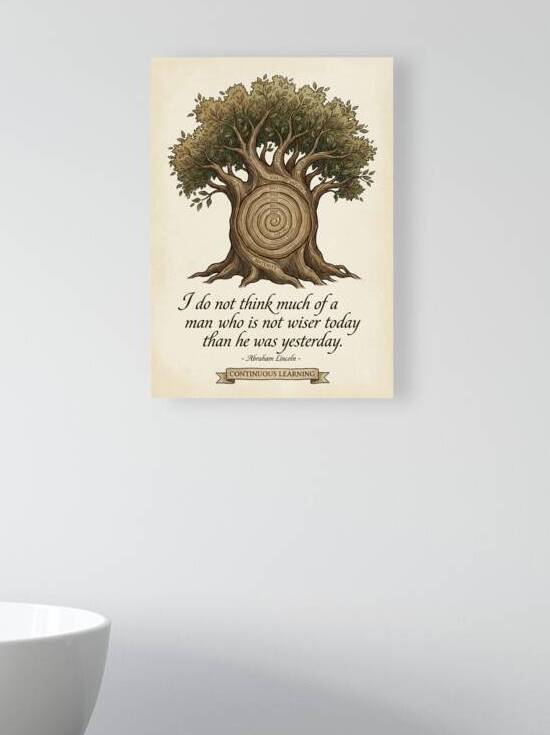 Continuous Learning Wisdom Tree Ring Illustration by Maxi Art