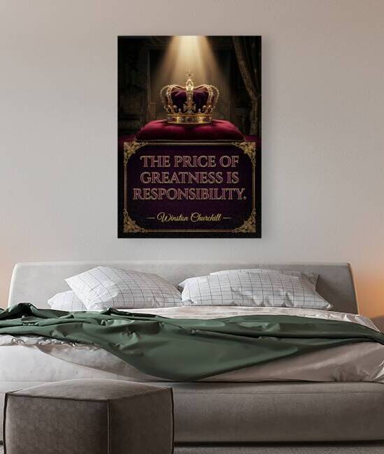 Responsibility Quote with Regal Gold Crown by Maxi Art