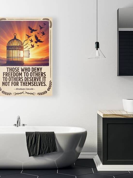Freedom Poster Vintage Illustration: Birds Escaping Cage. by Maxi Art