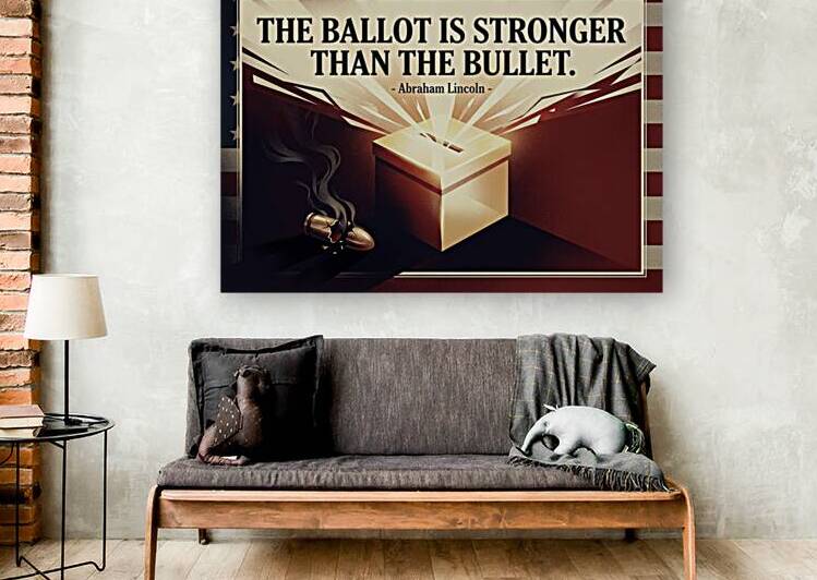 Voting Poster: Ballot Box Stronger Than Bullet by Maxi Art