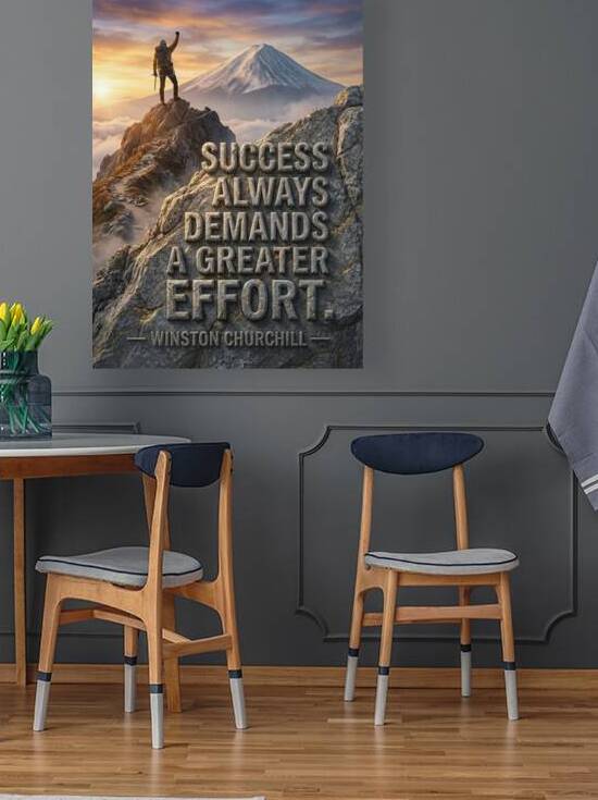 Motivational Quote Success Effort Mountain Climbing by Maxi Art