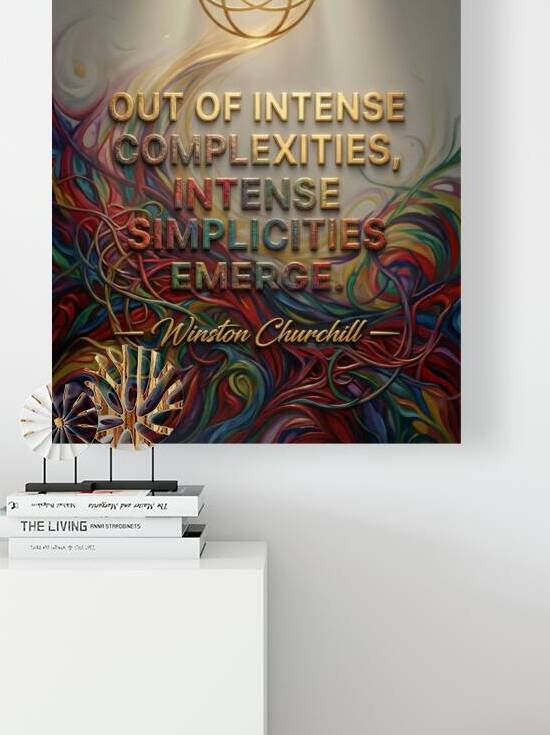 Complexity Simplicity Quote 3D Gold Typography Art by Maxi Art