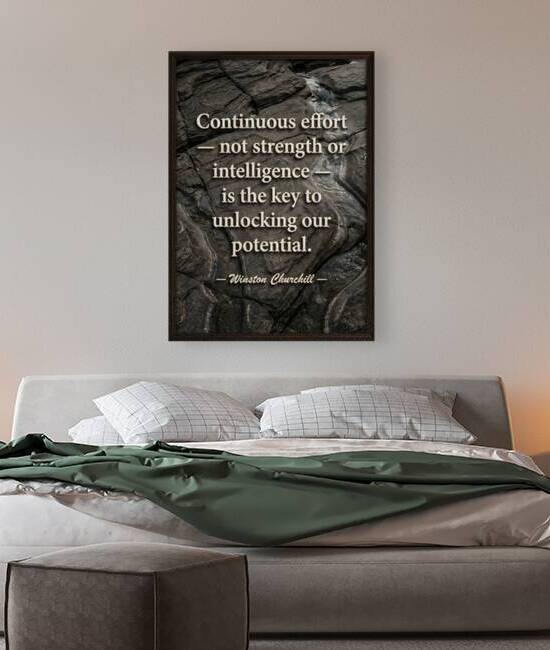 Continuous Effort Motivational Quote on Rocks by Maxi Art