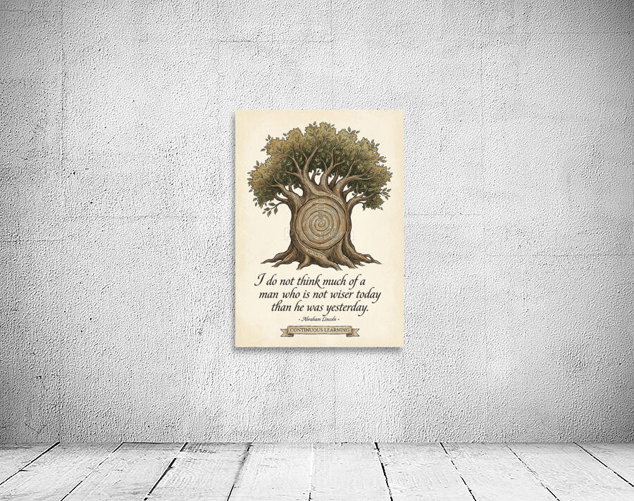 Continuous Learning Wisdom Tree Ring Illustration Wall Preview