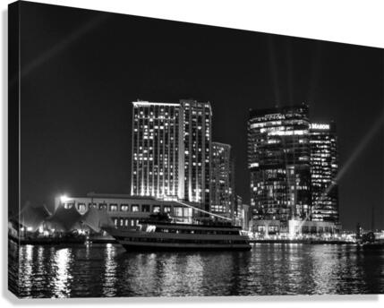B&W Balitmore Lights Canvas Print