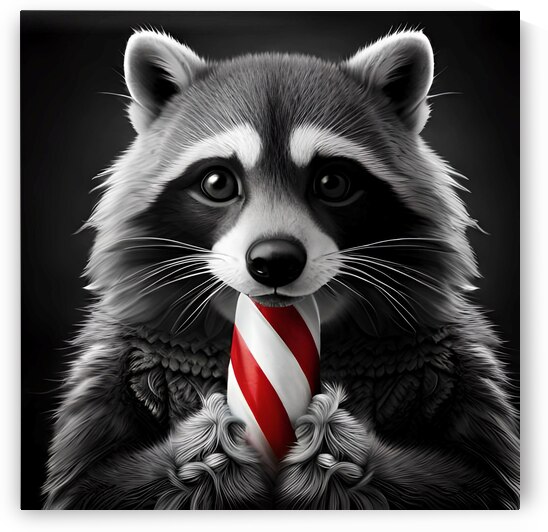 Christmas Critters Raccoon by Nina Haman Art Photography