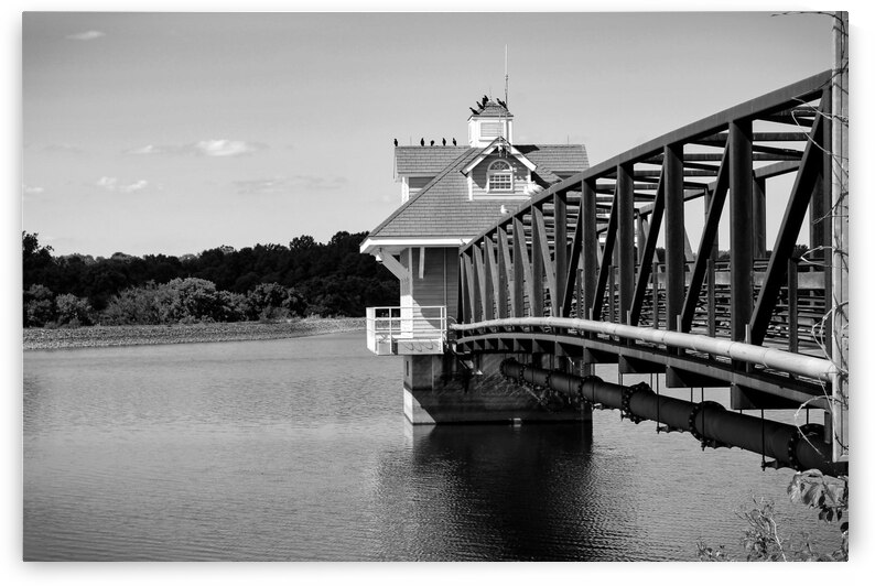 B&W The Newark Reservoir by Nina Haman Art Photography