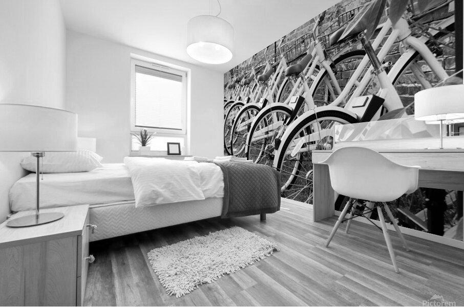Bikes in a Row Mural print