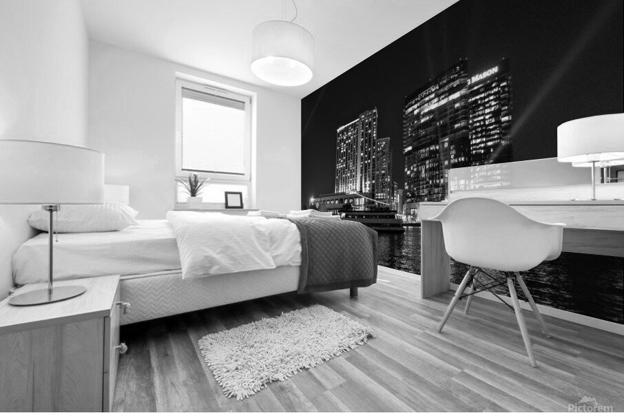 B&W Balitmore Lights Mural print