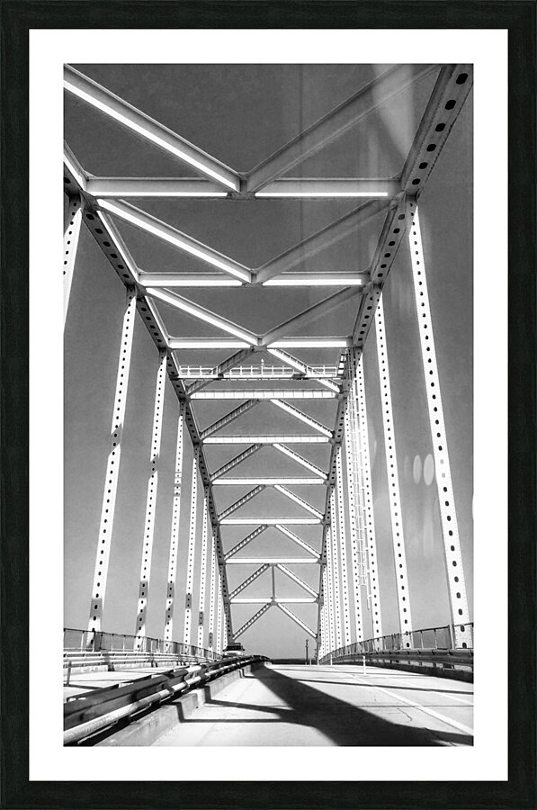 B&W Crossing a Bridge Picture Frame print