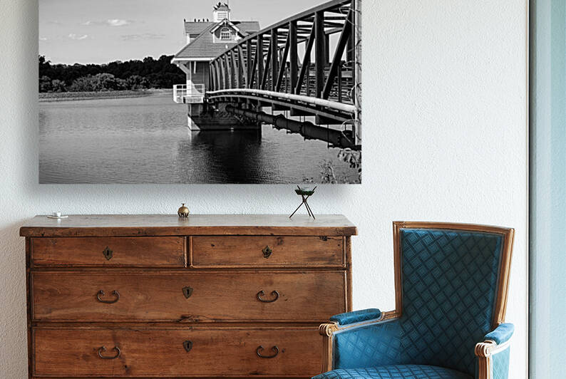 B&W The Newark Reservoir by Nina Haman Art Photography