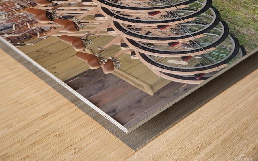 Peachy Bikes Wood print
