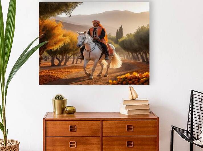 Through the Orange Grove: A Stallion’s Autumn Glory by ahmed farhat