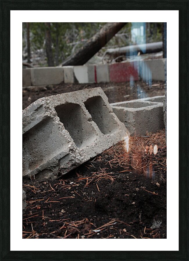 Cement Block Mountain Picture Frame print