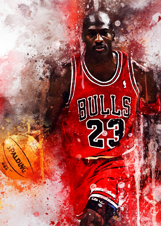 Jordan Michael Jordan グラフィックジャケット Michael Jordan Comic Book Sized Foil Slab 1:25 – Ken Karl Sports Art