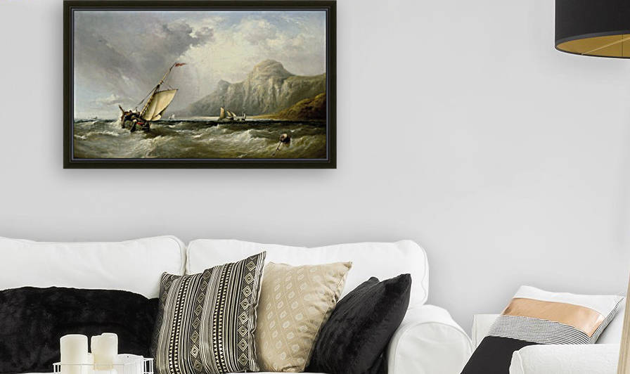 Fishing vessels in an offshore breeze by Ebenezer Colls