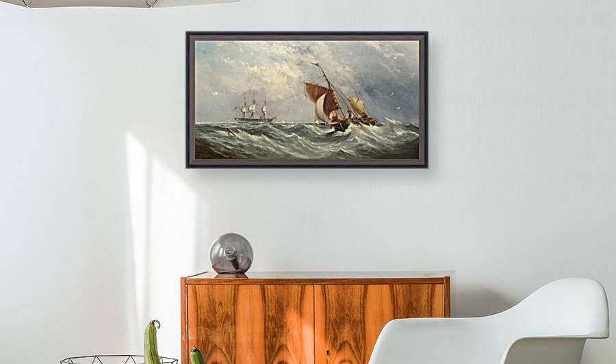 Sailboats in a squall by Ebenezer Colls