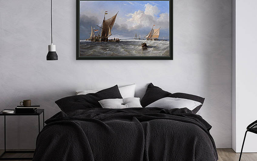 Dutch Shipping off the Isle of Goeree in Holland 1858 by Ebenezer Colls
