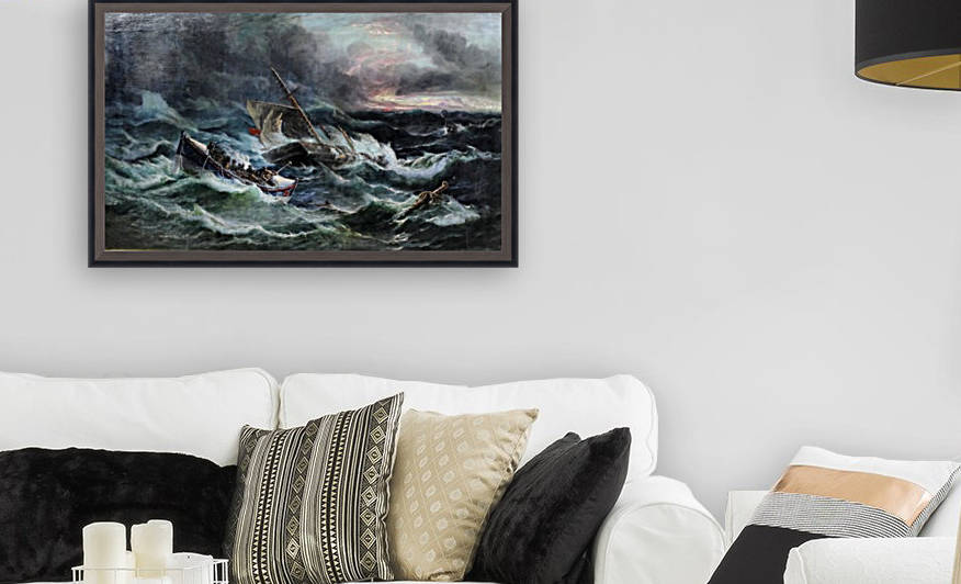 Boats in the storm by Ebenezer Colls