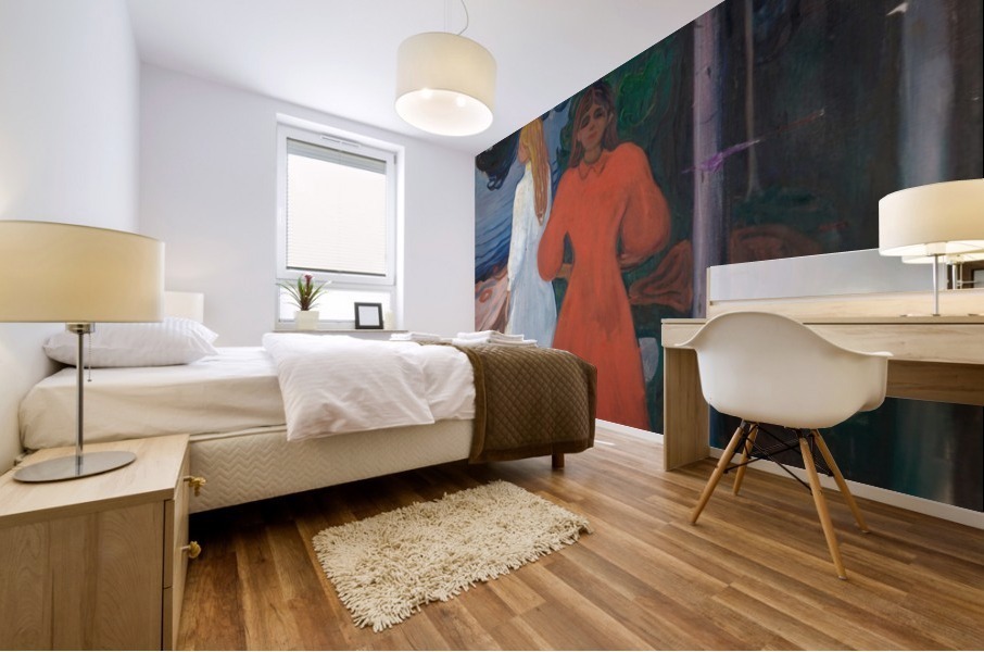 Red and White Mural print